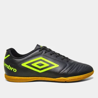 Chuteira Futsal Umbro Class - preto/Lima