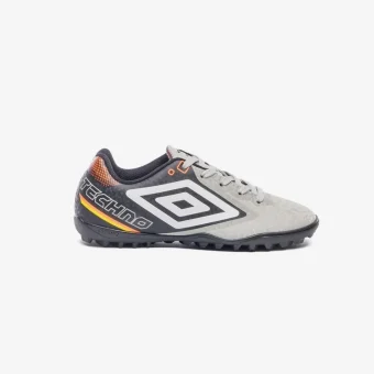 Chuteira Infantil society Umbro Techno II - Cinza/preto/vermelho