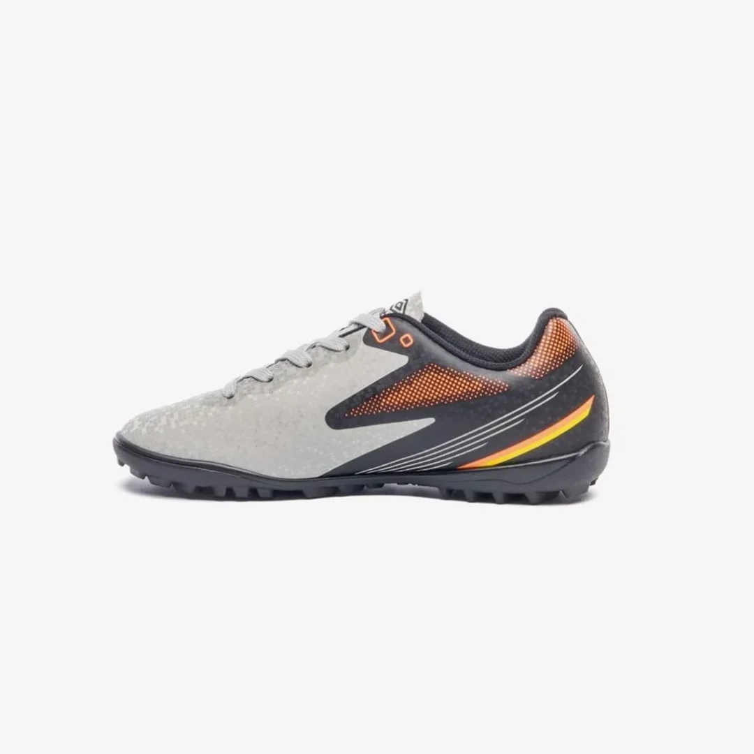 Chuteira Infantil society Umbro Techno II - Cinza/preto/vermelho - Imagem 3