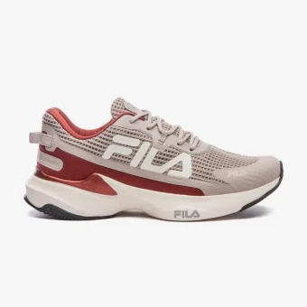 Tênis Fila Recovery - Feminino - Marrom Claro+Vermelho