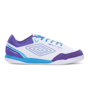 Chuteira Futsal Umbro X- Comfort - Branco/Azul/ Roxo