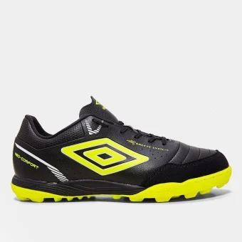 Chuteira Society Umbro Neo - Comfort - Preto/ Lima/Branco