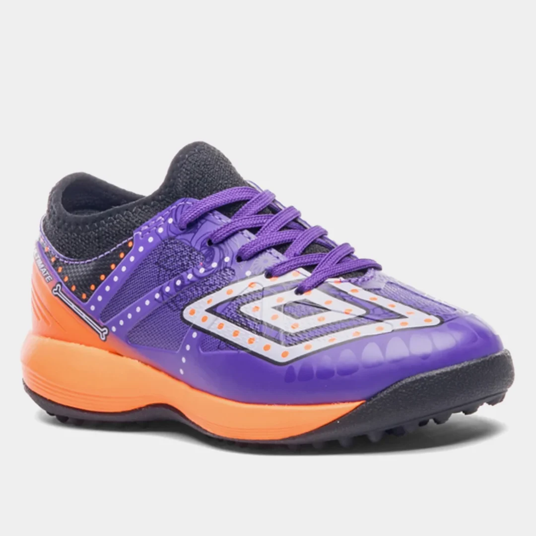 Chuteira Society Umbro Ultimate Jr  El Recuerdo nos Une - Preto/Roxo/Amarelo/Laranja - Imagem 2